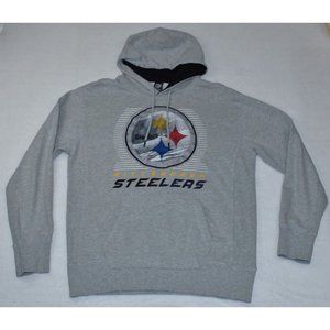 NFL Team Apparel Unisex Pittsburgh Steelers Sweatshirt Size L Gray Hoodie